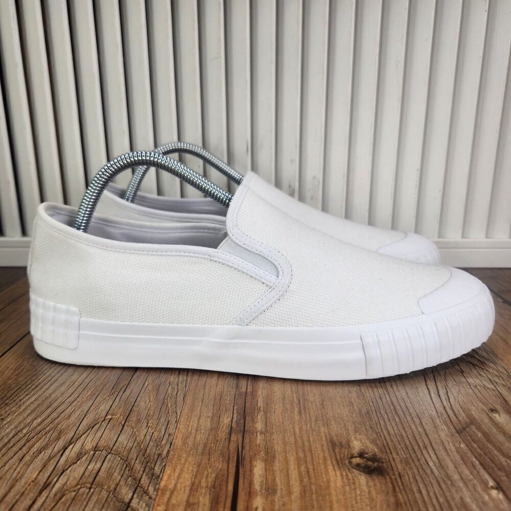 Taos Double Vision Womens Size 10 White Canvas Slip On Street City Loafers Shoes